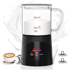 OMISOON 4-in-1 elektrische melkopschuimer, 400 ml, automatische melkopschuimer, inductie, 500 W, automatische uitschakeling, voor warm en koud melkschuim, latte macchiato, cappuccino