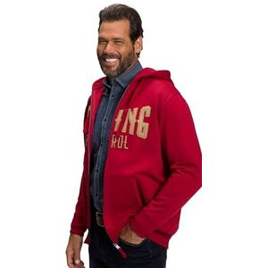 JP 1880 Heren hoodie, lange mouwen, capuchon, kangoeroezak sweatshirt, donkerrood, XXL, donkerrood, XXL