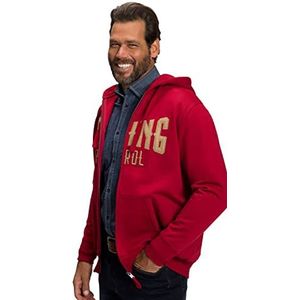 JP 1880 Heren hoodie, lange mouwen, capuchon, kangoeroezak sweatshirt, donkerrood, XXL, donkerrood, XXL