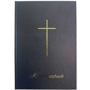 Condoleurboek hardcover in lederlook met kruis en opschrift met gouden test, stevige omslag, matte afwerking, formaat: DIN A4