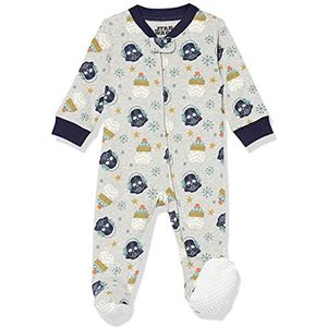 Amazon Essentials Star Wars Unisex Baby's Cotton Footed Sleep and Play, Star Wars Winter - Sleep & Play, Preemie