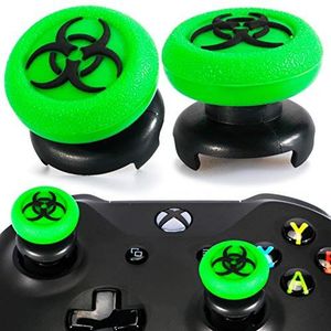 Playrealm FPS Thumbstick Extender & 3D Textuur Rubber Siliconen Grip Cover 2 Sets voor Xbox Series X/S & Xbox One Controller (BioH Groen)
