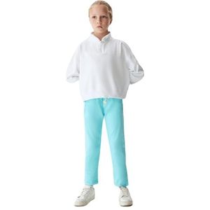 LTB Jeans Yaneme, sweatshirt voor meisjes, lange mouwen, choker-hals om over te trekken, wit, 100% katoen, maat 116 cm, Briljant White 14020, 116 cm