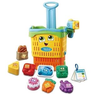 VTech 80-614223 Scan & Leer 2 in 1 Winkelmand - Interactief Babyspeelgoed - maak kennis met Vormen, Kleuren & Cijfers - 1.5 tot 5 Jaar,multi kleuren