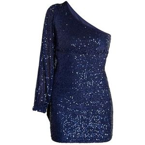 paino One Shoulder-mini-jurk voor dames, marineblauw, S