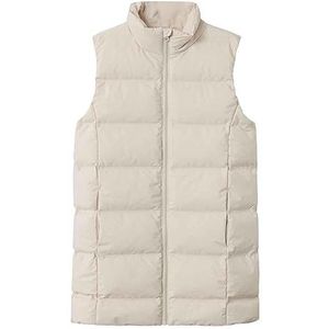 NAME IT Meisjes NKFMELLOW Long Puffer Vest TB buffervest, Moonbeam, 128, Moonbeam, 128 cm