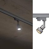 SLV 3-fase-systeem armatuur PURI/spot, led spot, plafondspot, plafondarmatuur, railsysteem, binnenverlichting / GU10 50W grijs