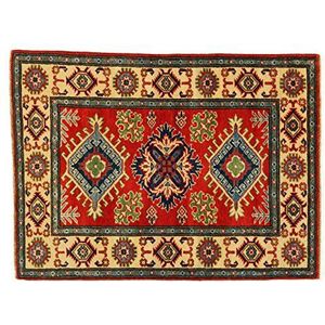 Eden kunststof Usbekistan super tapijt handgeknoopt, katoen, meerkleurig, 84 x 113 cm