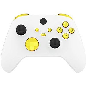 eXtremeRate Knoppen Buttons voor Xbox Serie S X Controller,Vervangende Toetsen Knop LB RB LT RT Bumpers Triggers D-pad ABXY Start Back Sync Share voor Xbox Serie X/S Controller-Chroom Goud