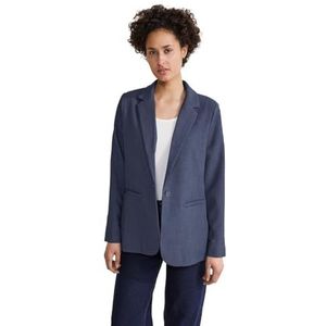 Street One Dames Set Long Blue Melange Blazer, Origineel blauw, 36