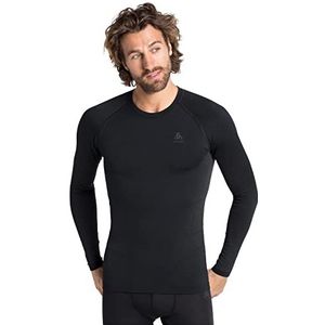 Odlo L/S Performance Warm Eco-sweatshirt met blauwe bovenkant en ronde hals voor heren