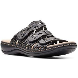 Clarks Dames Leisa Faye, Zwart leder, 7.5