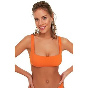 Trendyol Dames Bralette Knit Bikini Top, Oranje, 42