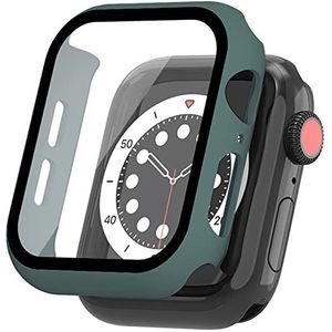 25 PCS Hard Case Compatibel voor Horloge 44mm met Ingebouwde Gehard Glas Screen Protector Dunne Bumper Volledige Dekking Bubble Gratis Cover voor Horloge Serie SE/6/5/4-Green