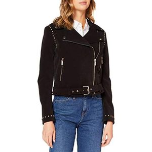 Armani Exchange Dames Blouson Faux Leather Jacket, zwart, L