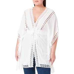 ZITHA dames kimono met gaatjes, wolwit, XL