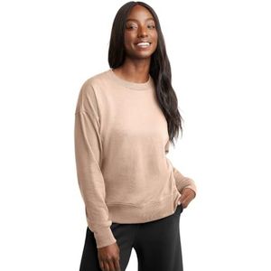 Hanes Women's Originals French Terry, Lightweight Fleece Pullover Sweatshirt, Pale Blush Pink