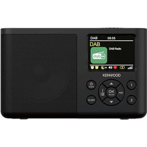 Kenwood CR-M33DAB-B Draagbare DAB+ radio met bluetooth, geïntegreerde Li-ion batterij en 6,1 cm kleurendisplay, USB-C oplaadpoort, hoofdtelefoonuitgang (stereo), zwart