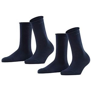 ESPRIT Dames Sokken Basic Pure 2-Pack W SO Katoen eenkleurig Multipack 2 Paar, Blauw (Marine 6120), 35-38
