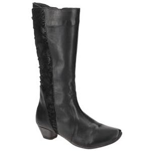 THINK! Aida leren gevoerde duurzame laarzen voor dames, 0000 zwart/combi, 37 EU, 0000 zwarte combi, 37 EU