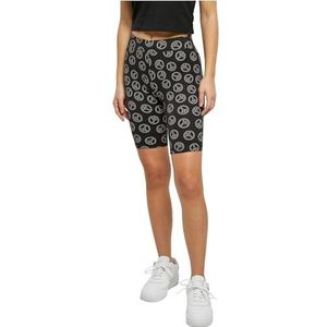 Urban Classics Dames Soft AOP Cycle Shorts, korte damesbroek, verkrijgbaar in vele verschillende kleuren, maten XS tot 5XL, Blackpeace, S