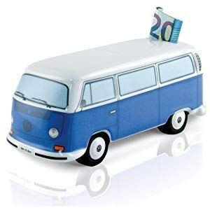 BRISA VW Collection Volkswagen T2 Bus Transporter Spaarpot Keramiek (1:22) - Blauw
