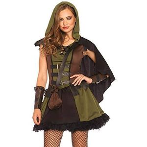 Leg Avenue 85281 - Darling Robin Hood Damenkostüm-Set, Größe Large EUR 40, Olive und schwarz