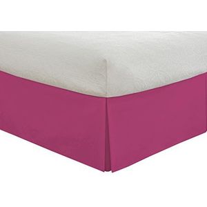 Lux Hotel Tailored Bed Rok Classic 14"" Drop Lengte Geplooide Styling, Twin XL, Roze