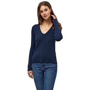 Peppercorn Tana V-hals Rib Pullover met lange mouwen | Blauwe truien voor vrouwen VK | Lente dames truien | Maat L