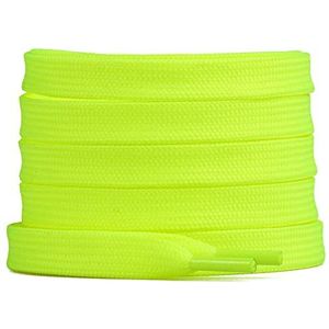 BRGUR Unisex's voor atletische hardloopschoenen laarzen snaren platte schoenveters, fluorescerend groen, 140 cm (2 paar), Fluorescerend Groen