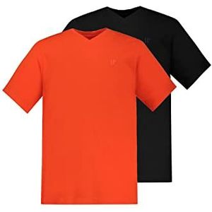 JP 1880, Heren, grote maten, V-shirts, oranjerood, 5XL