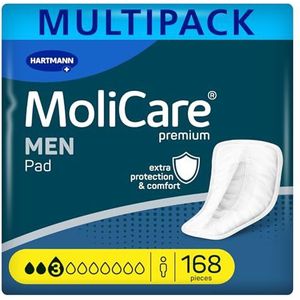 MoliCare - Mannen Pad 3 Druppels - Incontinentiepads - 12 Verpakkingen - 27 cm x 18 cm