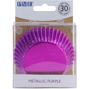 PME BC814 Metallic bakvormen voor cupcakes paars, verpakking van 30 stuks, papier, violet