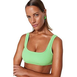 Trendyol Vrouwen Vrouw Gebreide Bikini Top Badmode, Groen, 38
