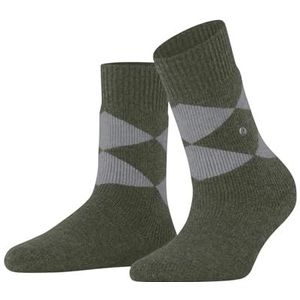 Burlington Sokken Cosy Argyle W Hp wol gedessineerd 1 paar, Groen Juniper 7755, 36-41