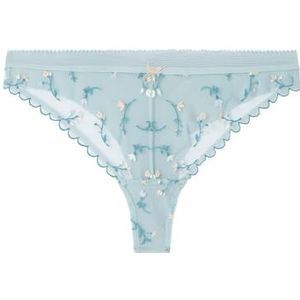 Women'secret String Spring Broderie Embo Blue Tanga voor Dames, Lichtblauw, S