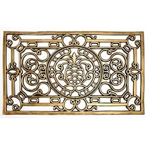 andiamo Deurmat Nabucco onderhoudsvriendelijke deurmat van antislip rubber 45 x 75 cm vierkant goud