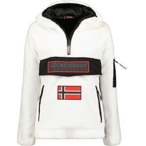Geographical Norway Upassia Lady Warme fleece voor dames, warme ritssluiting - Jas herfst winter lente warm dames - lange mouwen trui bont zacht comfort outdoor (wit XL), Wit, XL