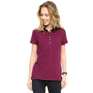 Tommy Hilfiger New Chiara STR Pq SS Poloshirt voor dames, meerkleurig (Bright Magenta/Port Wine 905)., XS