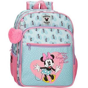 Disney Minnie My Happy Place koerierstas voor meisjes, Blauw, Mochila Escolar, schoolrugzak