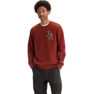 Levi's Heren Standard Graphic Crew Sweatshirt, Ls Letterman Fired Brick, S