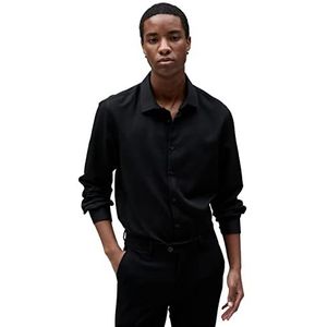 Koton Basic herenshirt Classic Neck Slim Fit Buttoned, zwart (999), M