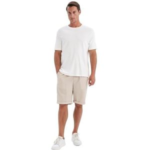 DeFacto Heren Herren Bermuda Shorts Chino Kurze Hosen-Stretch Jorts slang, Beige, 22, Beige, 32
