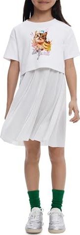 Desigual - A-lijn Jurk - Mouwloos - Kattenprint - Korte Mouwen