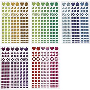 Mozaïek Stickers, D: 8-14 mm, vel 11x16,5 cm, asstd kleuren, 10sheets