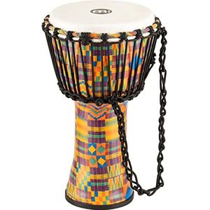 Meinl Percussion PAD1-S African Djembe met kunststofbont, Travel Series, Rope Tuned, 20,32 cm (8 inch) diameter (Small) Synthetische kop Kenyan Quilt