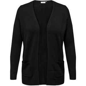 Carmakoma by Only Caresly Gebreid damesvest - plus size 42/44 46/48 50/52 54, zwart, 46/48 Grote maten