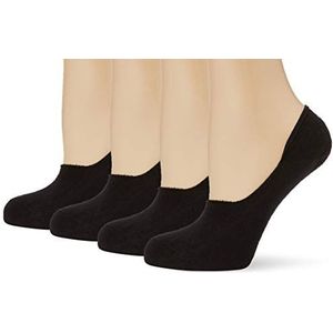 Pieces 4-paar invisible footies sneaker sokken - 38 - Zwart