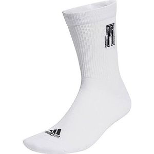 adidas Track Suit Geborduurde Crew Sokken, Wit/Zwart, X-Large