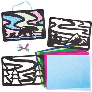 Baker Ross FN023 Glas-in-Lood Decoratiesets - Set van 6 - Kleurrijke Knutselpakketten voor Kinderen